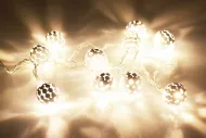 DECORATIVE 10LED svetlobna krogla na baterije (120x2,5cm), bela, topla bela