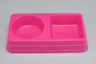 Dvojna plastična posoda za hrano, roza (27,5x14,5x5cm)