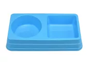 Dvojna plastična posoda za hrano, modra (27,5x14,5x5cm)