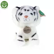 plišasti tiger, bel, sedeč, 18 cm
