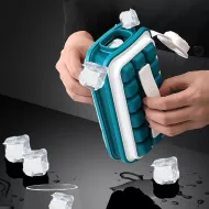 Prenosni izdelovalnik ledu s steklenico za vodo, 2 v 1, zelen