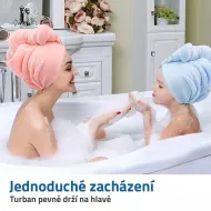 Hitrosušeči turban za glavo - roza
