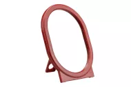 Ovalno ogledalo s stojalom (18,5x14 cm), rdeče