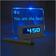 LED budilka s tablico za sporočila - bela