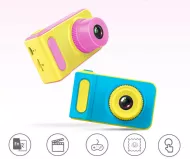 Otroški mini fotoaparat s kamero - rumeno-moder