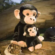 Plišasta opica z dojenčkom, z zvokom, 27 cm