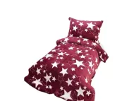 Mikroflanelno posteljno perilo, Stars, bordo, 140 x 200 cm