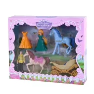 Komplet kočije s konji in princeso s snemljivo obleko