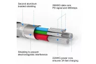 Podatkovni kabel USB-C / Lightning Power Delivery za iPhone, 1,2 m