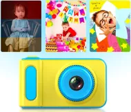 Otroški mini fotoaparat s kamero - rumeno-moder
