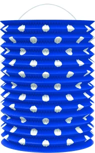 Papirnata svetilka, modra s pikami, 23 cm, Rappa