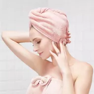 Hitrosušeči turban za glavo - roza