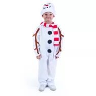 RAPPA Otroški kostum snežaka s klobukom in rdečim šalom (M)