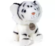 plišasti tiger, bel, sedeč, 18 cm