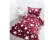 Mikroflanelno posteljno perilo, Stars, bordo, 140 x 200 cm