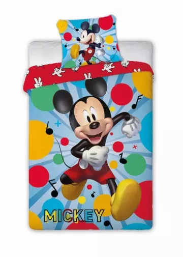 Bombažno posteljno perilo, Mickey happy, 140 x 200 cm,