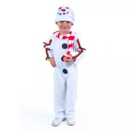 RAPPA Otroški kostum snežaka s klobukom in rdečim šalom (M)