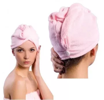 Brisača - turban za sušenje las - modra