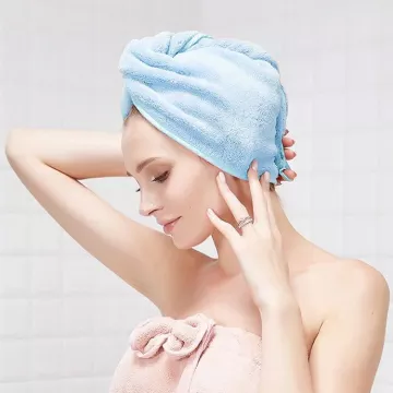 Hitrosušeči turban za glavo - moder