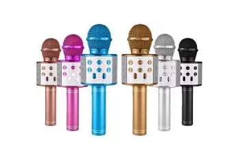Mikrofon za karaoke za otroke, roza-zlati