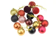 Božične kroglice, zlate in vijolične, komplet 16 kosov 40 mm